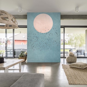 3D High Full Moon Birds Shadow A739 Removable Wallpaper Selbstklebende Tapete große Peel & Stick Wallpaper Wallpaper Wandbild Boris Draschoff