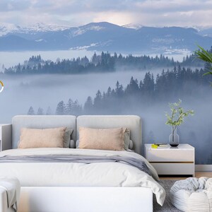 3D Misty Forest L2380 abnehmbare Tapete selbstklebende Tapete Extra große Peel & Stick Wallpaper Wallpaper Wandbild AJ HINTERGRUNDBILDER
