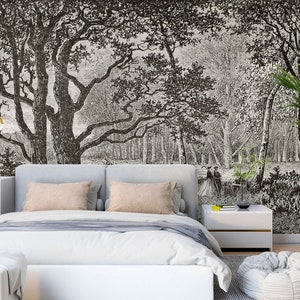 3D Handgezeichnete Wald Wallpaper L1694 Ablösbare Tapete Selbstklebende Tapete Extra große Peel & Stick Wallpaper Tapete Wandbild AJ HINTERGRUNDBILDER
