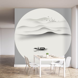 3D Tranquil Boat R1469 Fondo de pantalla extraíble Fondo de pantalla autoadhesivo Papel tapiz extra grande Peel & Stick Wallpaper Wallpaper Mural AJ WALLPAPERS