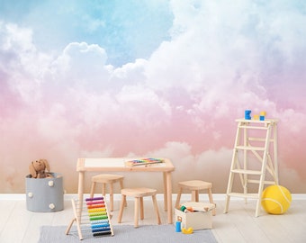 3D Pink Cloud RR60 Removable Commercial Wallpaper Self Adhesive Trader Business Wallpaper Extra Large Peel & Stick  AJ WALLPAPERS