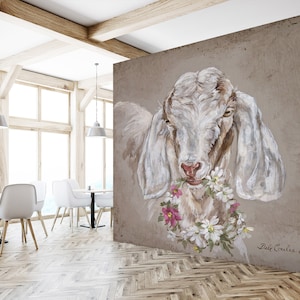 3D Tier Schaf Kranz A4177 abnehmbare Tapete selbstklebende Tapete große Schale & Klebetapete Tapete Wandbild Debi Coules