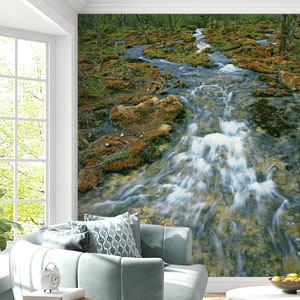 3D Forest Creek L1072 Ablösbare Tapete selbstklebende Tapete Extra große Peel & Stick Wallpaper Tapete Wandbild AJ HINTERGRUNDBILDER