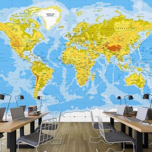 3d divertido mapa do mundo l1005 papel de parede removível auto adesivo extra grande casca & vara papel de parede mural aj papéis de parede
