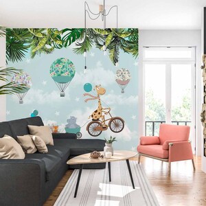 3D Sky Animals L2417 Papel pintado removible Papel pintado autoadhesivo Extra grande Peel & Stick Wallpaper Mural AJ WALLPAPERS