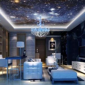 3D paars Galaxy CC022 plafond wallpaper verwisselbare zelf klevende wallpaper grote Peel & stick Wallpaper Wallpaper muurschildering AJ WALLPAPERS