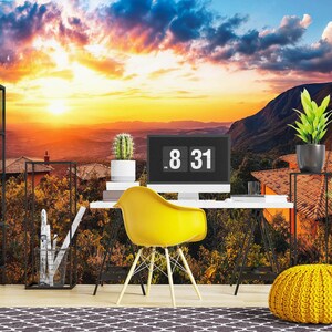 3D Sonnenaufgang Natur Landschaft R6976 abnehmbare Tapete selbstklebend Tapete Peel & Stick Tapete Tapete Wandbild AJ WALLPAPERS