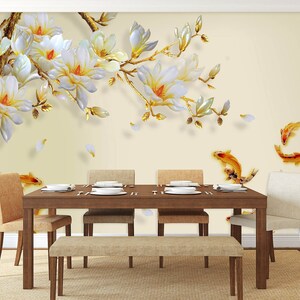 3D Prachtige Magnolia R1430 Verwijderbaar Behang Zelfklevend Behang Extra Grote Peel &Stick Wallpaper Wallpaper Mural AJ WALLPAPERS
