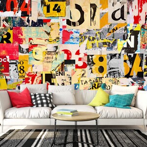 3D Fun Alphabet Art L1852 abnehmbare Tapete selbstklebende Tapete extra groß Peel & Stick Tapete Tapete Wandbild AJ WALLPAPERS