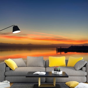 3D Dusk Time Sea L1634 Ablösbare Tapete selbstklebende Tapete Extra große Peel & Stick Wallpaper Wallpaper Wandbild AJ HINTERGRUNDBILDER