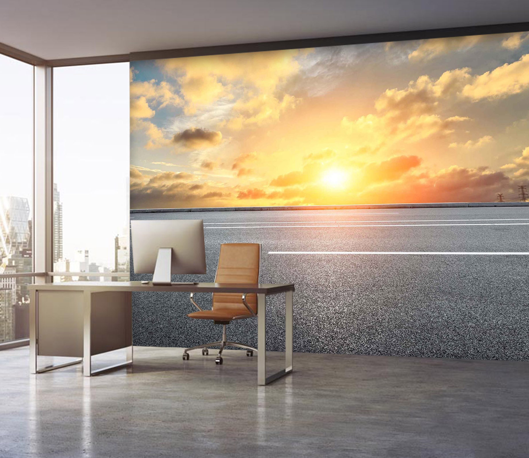 3D Sunshine Highway L340 Removable Wallpaper Self Adhesive Wallpaper Extra Large Peel & Stick Wallpaper Wallpaper Mural AJ WALLPAPERS