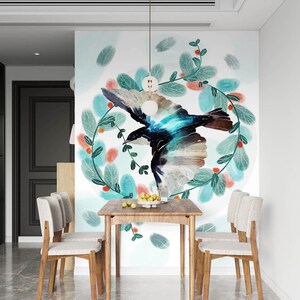 3D Feder Malerei L1668 Abnehmbare Tapete selbstklebende Tapete Extra große Peel & Stick Wallpaper Wallpaper Wandbild AJ HINTERGRUNDBILDER