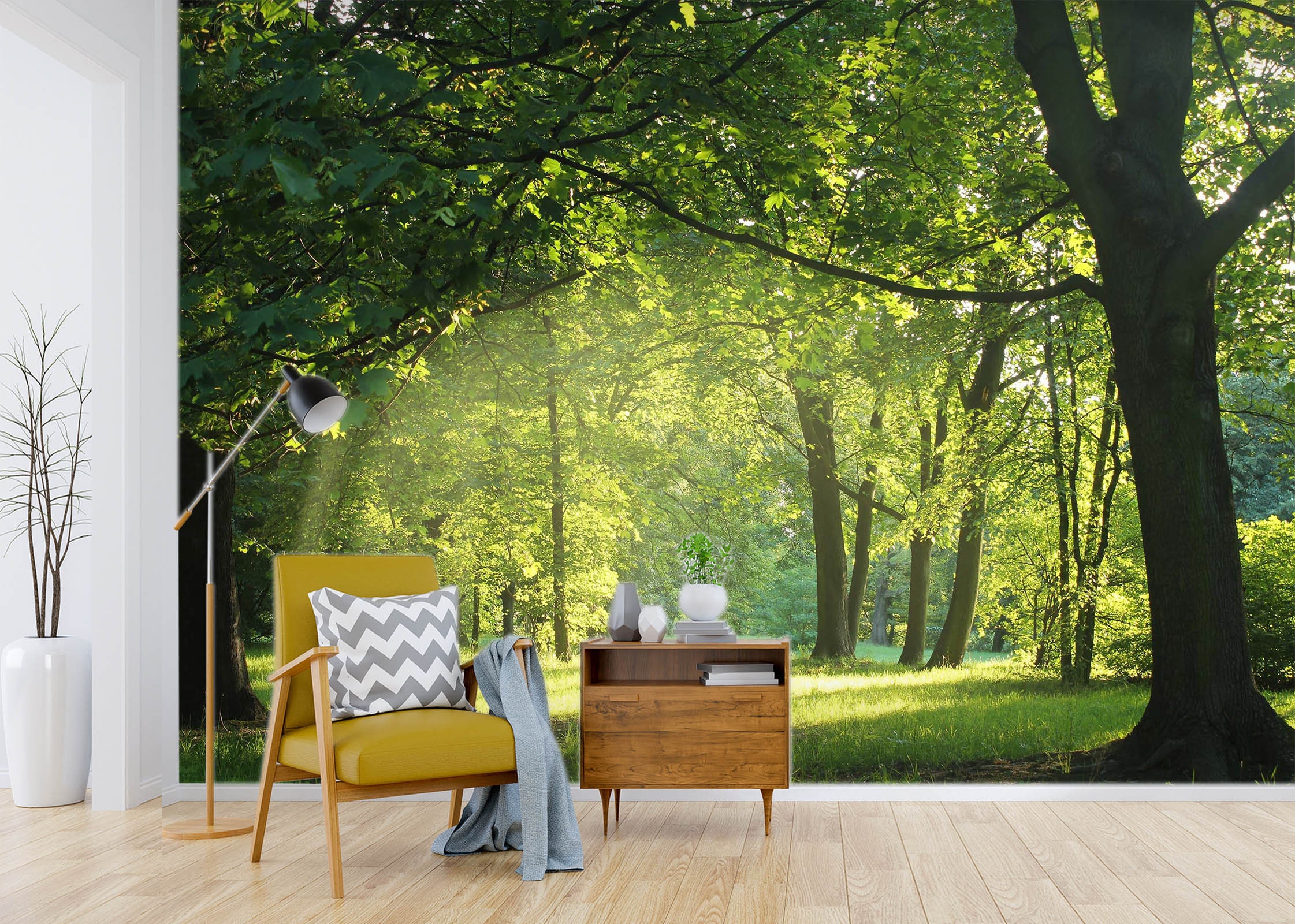 3D Green Forest L154 Removable Wallpaper Self Adhesive Etsy