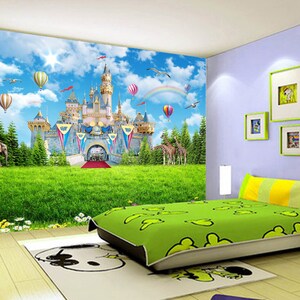 3D Kindheit Castle Dream A218 abnehmbare Tapete selbstklebende Tapete Extra große Peel & Stick Wallpaper Wallpaper Wandbild AJ WALLPAPERS