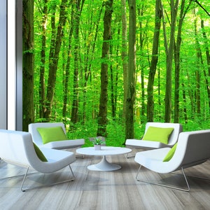 3D Grüner Wald Charm R4562 abnehmbare Tapete selbstklebend Tapete extra groß Peel & Stick Tapete Tapete Wandbild AJ WALLPAPERS