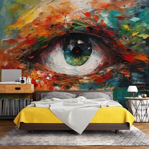 3D Eye Painting L2164 verwijderbaar behang zelfklevend behang Extra grote Peel & Stick Wallpaper Wallpaper muurschildering AJ WALLPAPERS