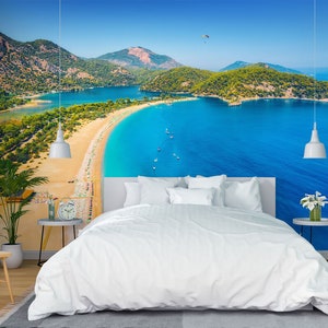 3D Wide Blue Sea L1595 Abnehmbare Tapete selbstklebende Tapete Extra große Peel & Stick Wallpaper Wallpaper Wandbild AJ HINTERGRUNDBILDER