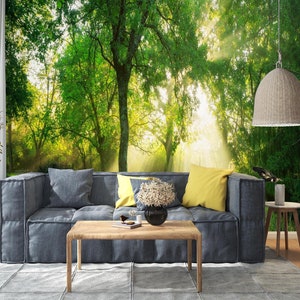 3D Sunshine Forest L2144 Abnehmbare Tapete selbstklebende Tapete Extra große Peel & Stick Wallpaper Tapete Wandbild AJ HINTERGRUNDBILDER