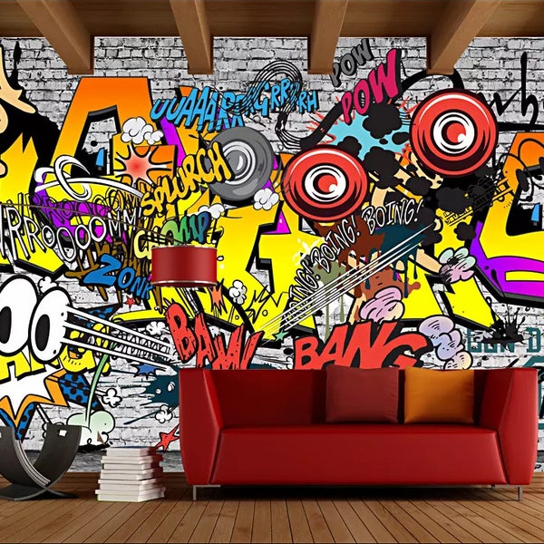 3D abstracto Graffiti L166 Papel pintado extraíble autoadhesivo Papel pintado extra grande Peel & Stick Wallpaper Mural AJ WALLPAPERS