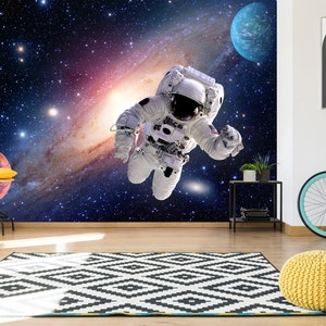 3D Brave Astronaut R6268 Verwijderbaar Behang Zelfklevend Behang Extra Grote Peel &Stick Wallpaper Wallpaper Mural AJ WALLPAPERS