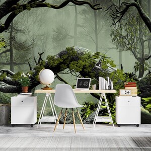 3D Neblige Wald R6450 abnehmbare Tapete selbstklebend Tapete extra groß Peel & Stick Tapete Tapete Wandbild AJ WALLPAPERS
