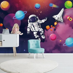 3D astronaut universe A1757 verwisselbare wallpaper zelf klevende wallpaper extra grote Peel & stick Wallpaper Wallpaper muurschildering AJ WALLPAPERS