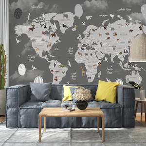 3d criativo mapa do mundo l2530 papel de parede removível auto adesivo extra grande casca & vara papel de parede mural aj papéis de parede