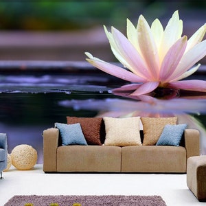3D Serenity Water Lilie R4579 abnehmbare Tapete selbstklebend Tapete extra groß Peel & Stick Tapete Tapete Wandbild AJ WALLPAPERS