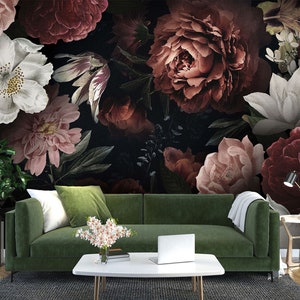 3D Peônia Vermelha Flores L1746 Papel de Parede Removível Papel de Parede Autoadesivo Extra Grande Peel & Stick Papel de Parede Mural AJ PAPÉIS DE PAREDE