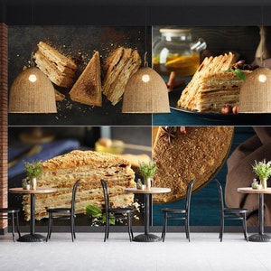 3D Food Sandwich R6808 Papier peint amovible Papier peint auto-adhésif Extra Large Peel & Stick Wallpaper Wallpaper Mural AJ WALLPAPERS
