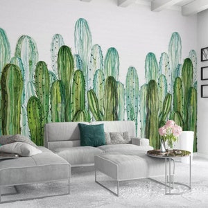 3D Cactus Group A368 Removible Wallpaper Self Adhesive Wallpaper Extra Grande Peel & Stick Wallpaper Wallpaper Mural AJ WALLPAPERS