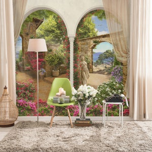 3D Classical Garden R4692 abnehmbare Tapete selbstklebend Tapete extra groß Peel & Stick Tapete Tapete Wandbild AJ WALLPAPERS