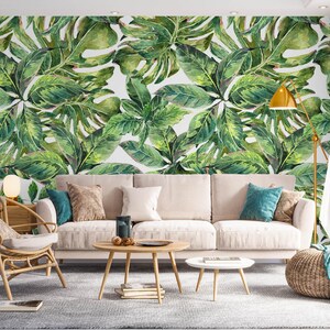 Pintura de hojas verdes 3D L1265 Papel pintado removible Papel pintado autoadhesivo Papel pintado extra grande Peel & Stick Papel pintado Mural AJ WALLPAPERS