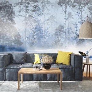 3D Bosque Azul Barco L3124 Papel pintado removible Papel pintado autoadhesivo Papel pintado extra grande Peel & Stick Papel pintado Mural AJ WALLPAPERS
