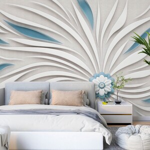 Papel tapiz extraíble con forma de flor 3D L1104, papel tapiz autoadhesivo, papel tapiz Extra grande para pelar y pegar, Mural AJ WALLPAPERS