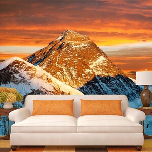 3D Dusk Snow Mountain R5102 Fondo de pantalla extraíble Fondo de pantalla autoadhesivo Papel tapiz extra grande Peel & Stick Wallpaper Wallpaper Mural AJ WALLPAPERS