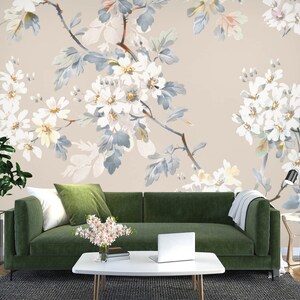 Pintura de flores blancas 3D L2428 Papel pintado removible Papel pintado autoadhesivo Papel pintado extra grande Peel & Stick Papel pintado Mural AJ WALLPAPERS