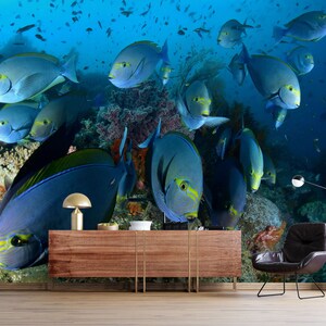 3D Funny Fish Record L1859 Papel tapiz extraíble Papel tapiz autoadhesivo Extra grande Peel & Stick Wallpaper Wallpaper Mural AJ WALLPAPERS