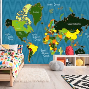3D Rich Map Colors L1018 Papel tapiz extraíble Papel tapiz autoadhesivo Extra grande Peel & Stick Papel tapiz Papel tapiz Mural AJ FONDOS DE PANTALLA
