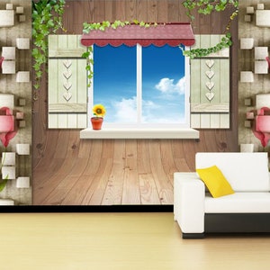 3D Fenster Sky Dream A711 abnehmbare Tapete selbstklebende Tapete Extra große Peel & Stick Wallpaper Wallpaper Wandbild AJ WALLPAPERSS