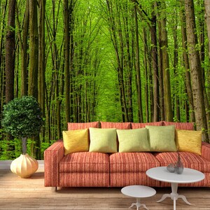 3D Quiet Green Forest R10101 abnehmbare Tapete selbstklebend Tapete extra groß Peel & Stick Tapete Tapete Wandbild AJ WALLPAPERS