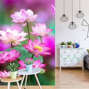 3D Romantische Lotus R5037 abnehmbare Tapete selbstklebend Tapete extra groß Peel & Stick Tapete Tapete Wandbild AJ WALLPAPERS