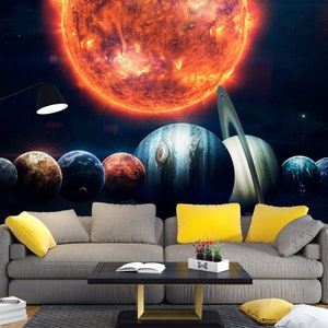 3D Kosmischer Planet L1217 Abnehmbare Tapete selbstklebende Tapete Extra große Peel & Stick Wallpaper Wallpaper Wandbild AJ HINTERGRUNDBILDER