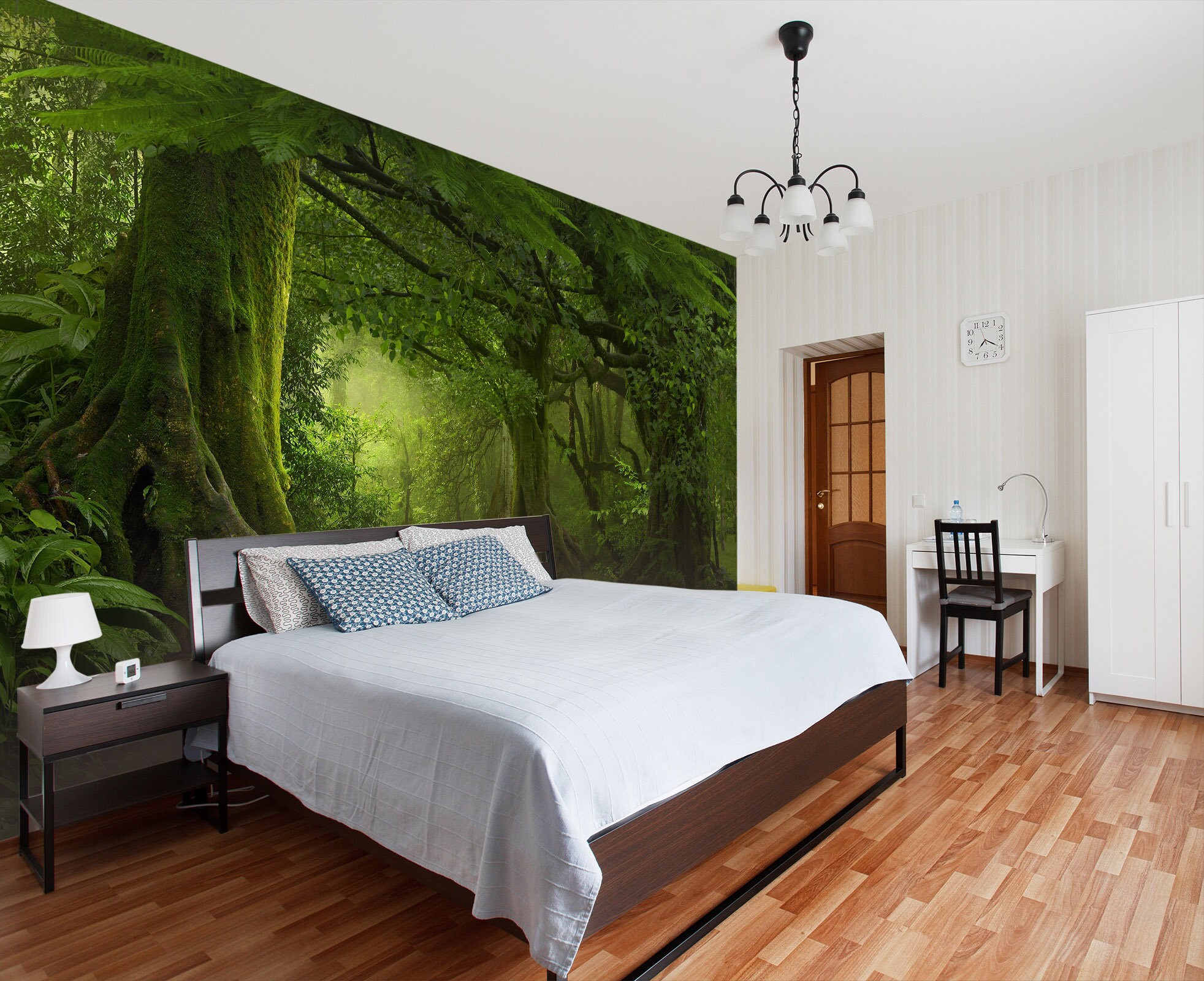 3D Green Forest RR12 Removable Commercial Wallpaper Self Adhesive ...