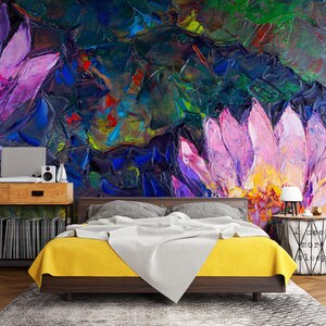 Pintura de lirio de agua 3D L1268 Papel pintado removible Papel pintado autoadhesivo Papel pintado extra grande Peel & Stick Papel pintado Mural AJ WALLPAPERS