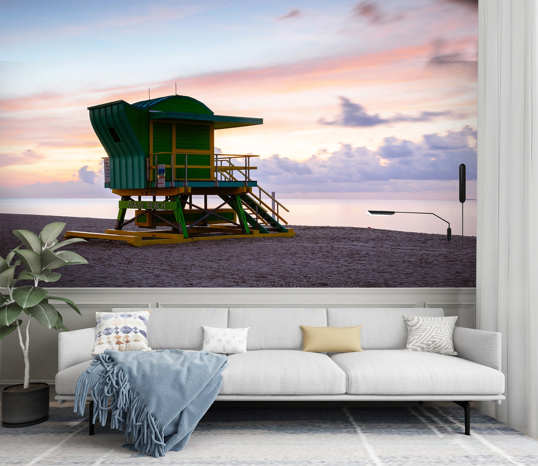 Beach Hut Wallpaper - Etsy UK Beach Hut Wallpaper - Etsy UK