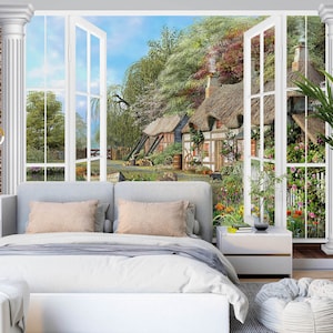 3D Warme Kabine für Fenster L2567 Entfernbare Tapete Selbstklebende Tapete Extra Großes Wandbild zum Abziehen und Aufkleben AJ WALLPAPERS