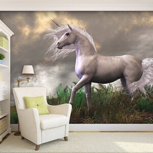 3D Animal Unicorn Wish R4821 Fondo de pantalla extraíble Fondo de pantalla autoadhesivo Papel tapiz extra grande Peel & Stick Wallpaper Mural AJ WALLPAPERS