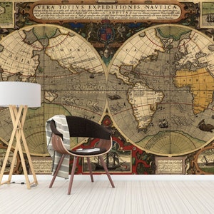 3D Mapa Antigo Registro L926 Papel de Parede Removível Papel de Parede Autoadesivo Extra Grande Peel & Stick Papel de Parede Mural AJ PAPÉIS DE PAREDE