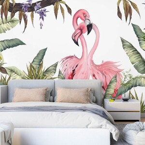 3D Flamingo L2856 Abnehmbare Tapete Selbstklebende Tapete Extra Großes Wandbild zum Abziehen und Aufkleben AJ WALLPAPERS